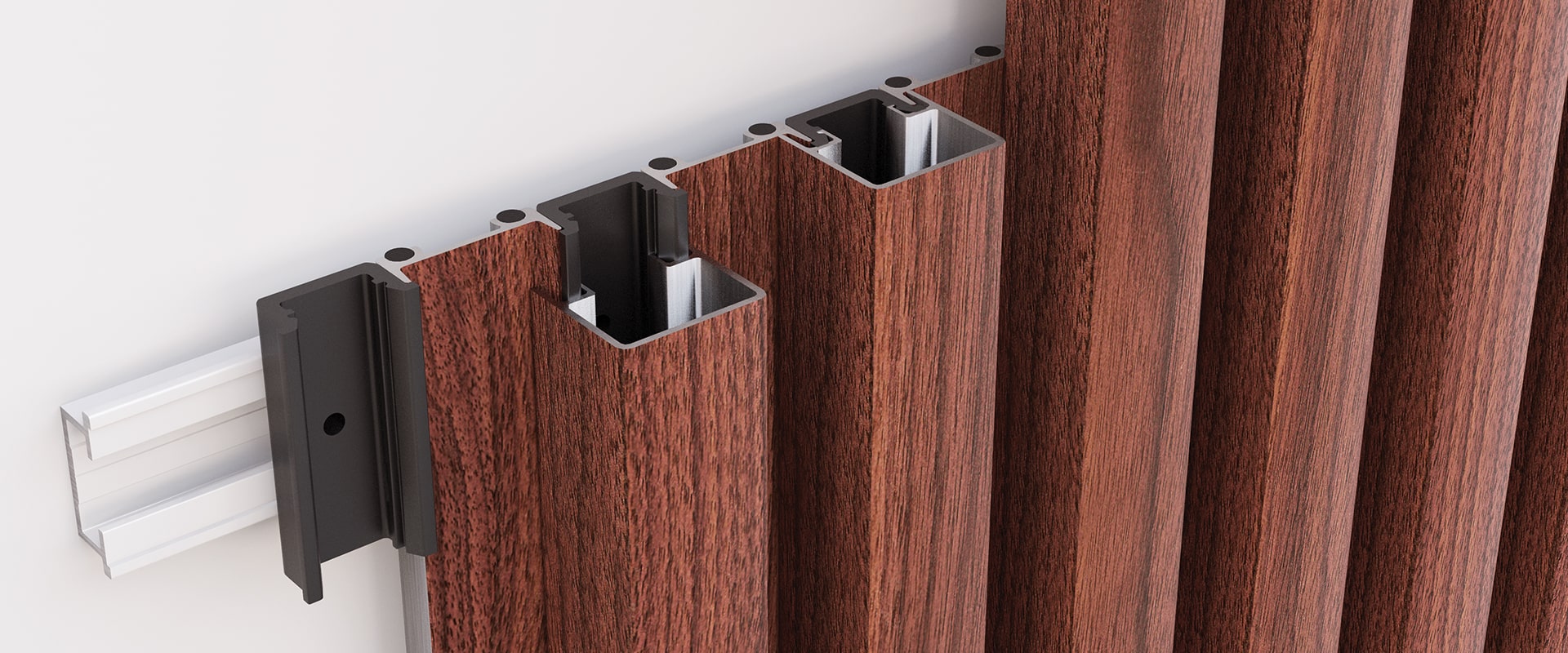 Battens Light rivestimento per pareti interne: applicazione con sottostruttura nascosta con profili distanziatori