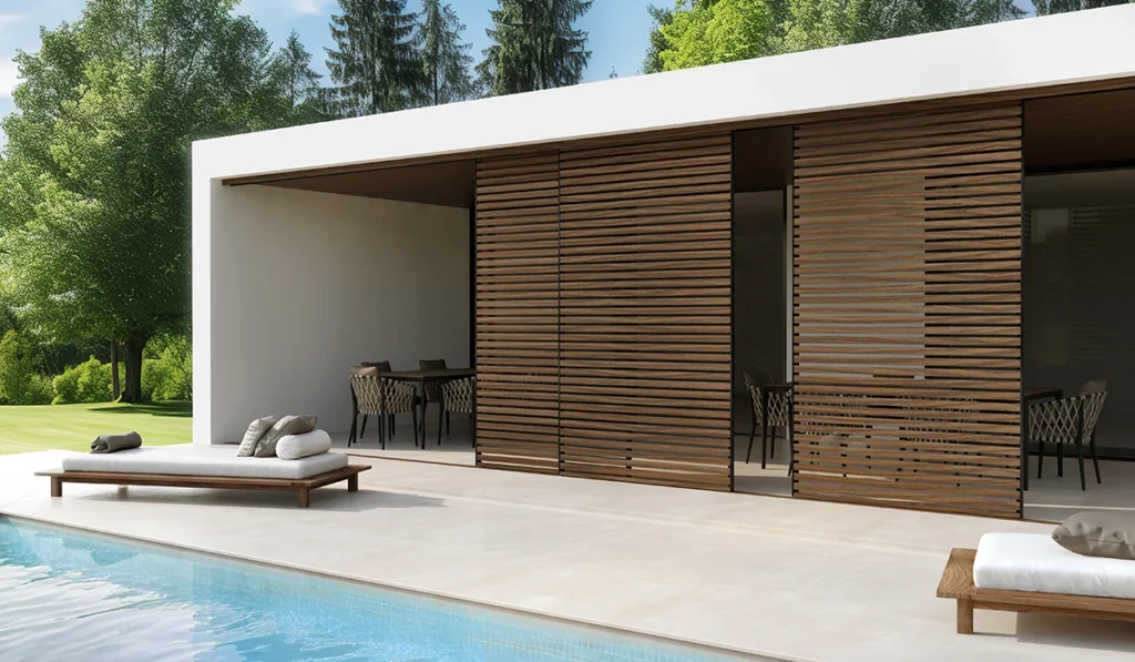 Frangisole in alluminio e schermature solari per ville