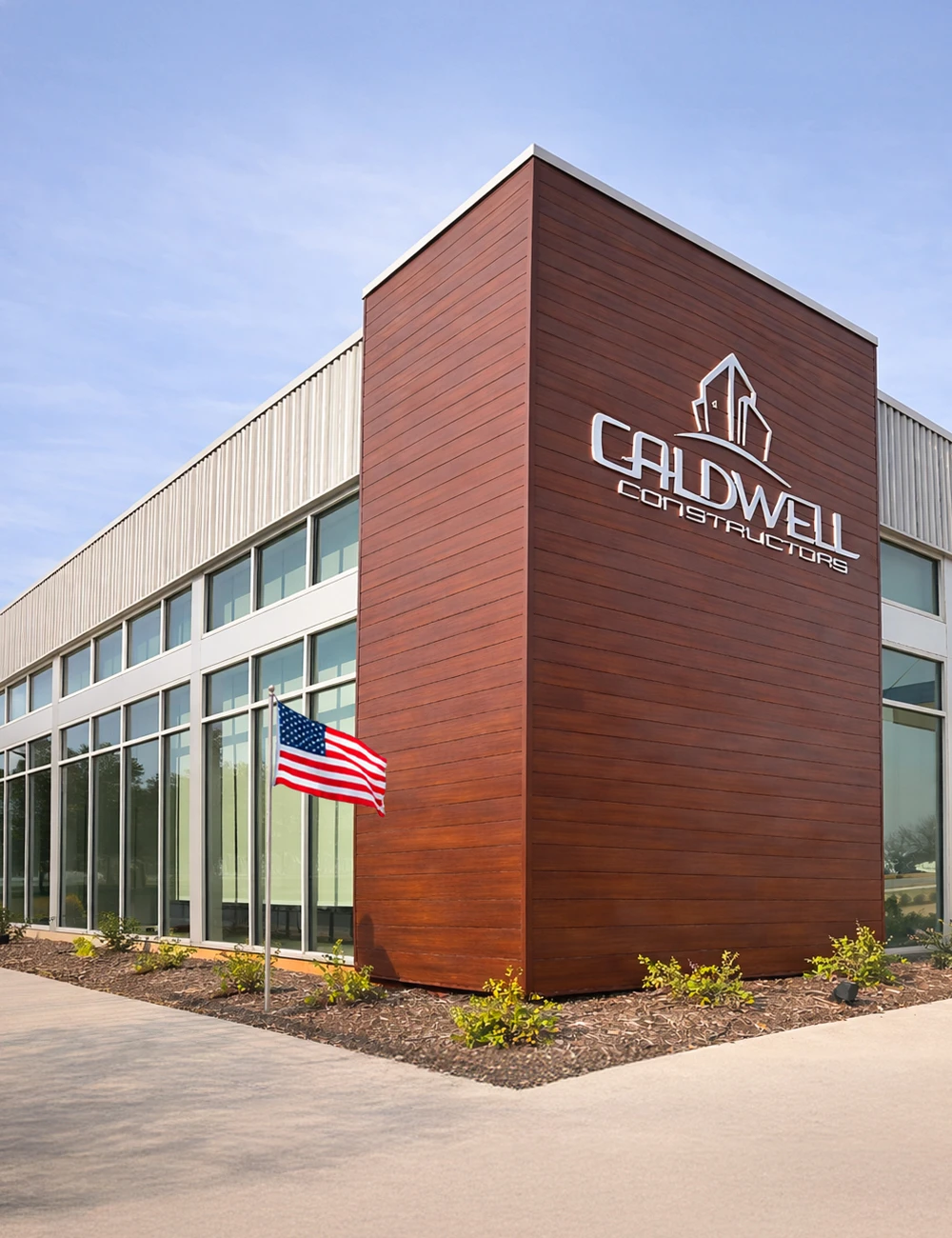 Rivestimento in alluminio per facciate della sede di Caldwell Constructors