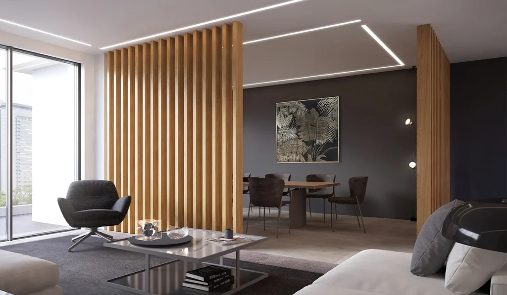 Battens 50 come divisorio per ambienti interni