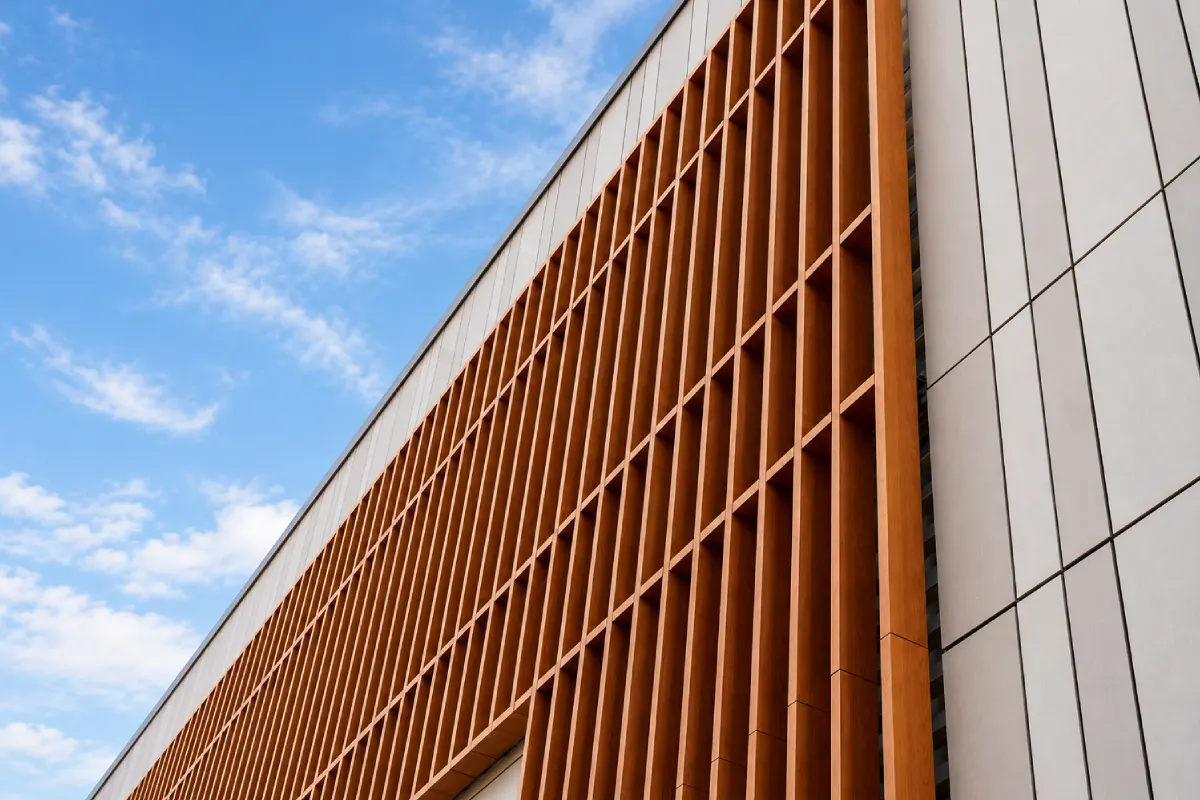 Frangisole in alluminio per facciate ATCC Biomanufacturing Facility